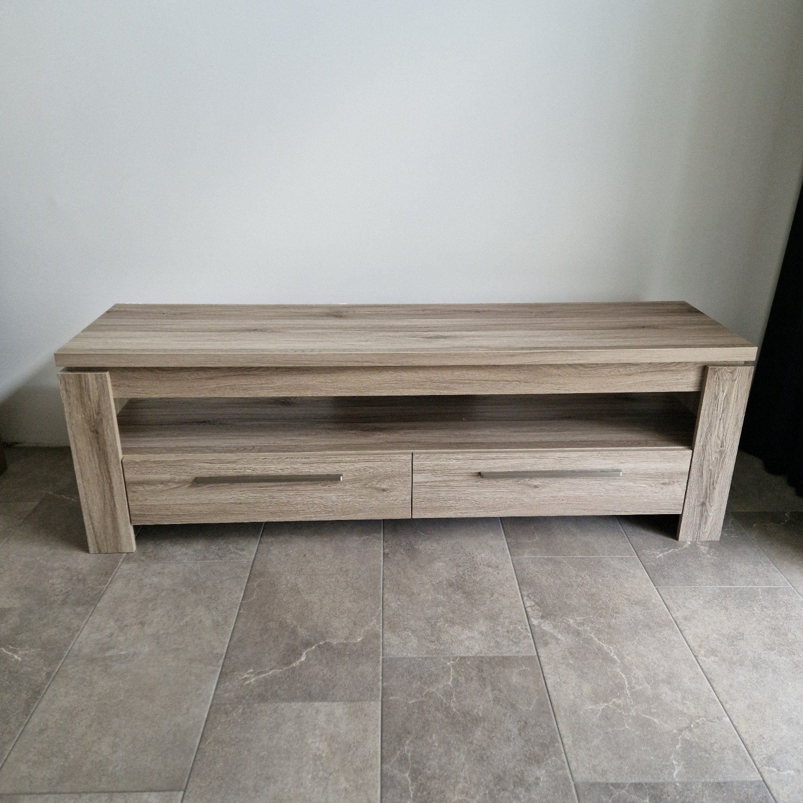 TV-meubel met lades, houtlook, Ophalen, Gebruikt, 100 tot 150 cm, Minder dan 100 cm