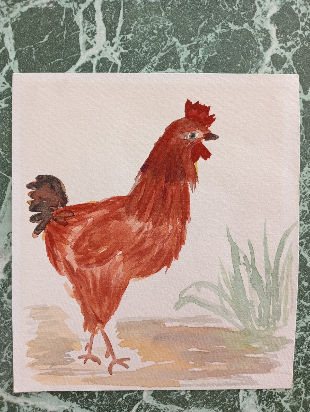 Haan aquarel Kunstcriticus Frans Duister, Antiek en Kunst, Ophalen of Verzenden