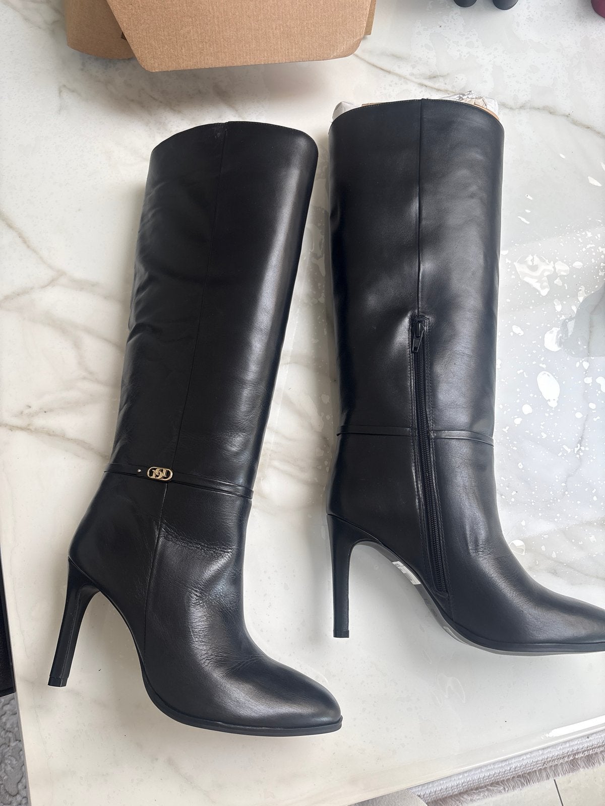 Dune London Kniehoge Laarzen Zwart Maat 41, Kleding | Dames, Hoge laarzen, Verzenden, Zwart, Nieuw