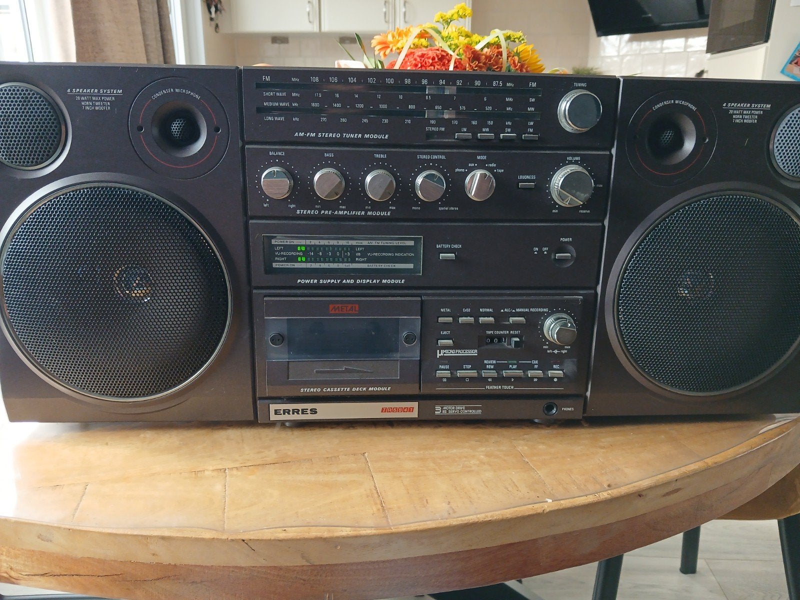 Erres TR6841 Vintage Boombox ghettoblaster - Cassettedeck &, Overige merken, Gebruikt, Cassettedeck, Draagbaar