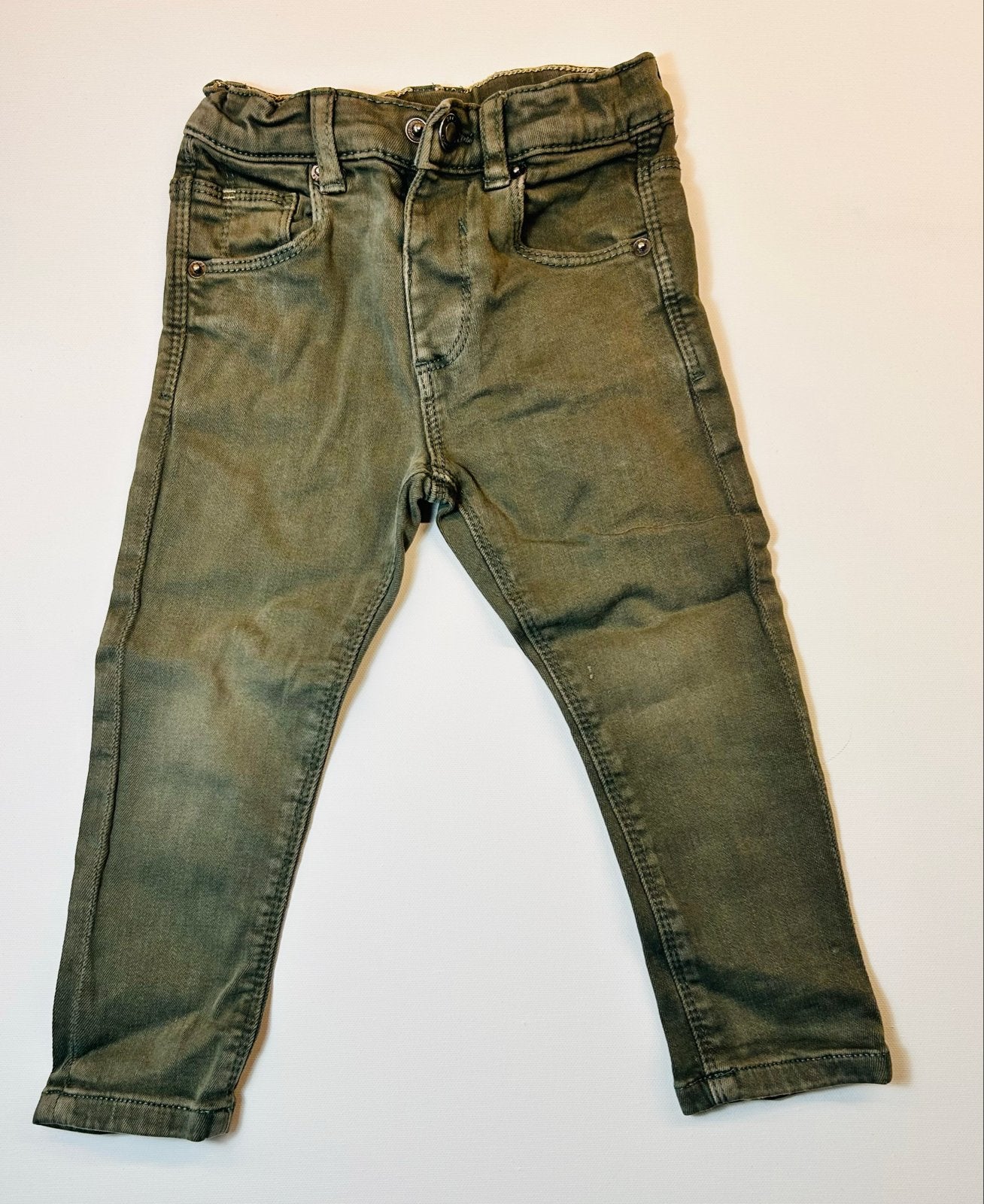 Zara Slim Jeans - Groen (Maat 92), Ophalen of Verzenden, Gebruikt, Jongen of Meisje, Broek