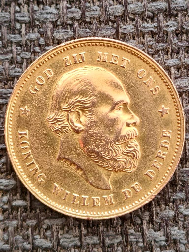 Munt is nu gereserveerd voor koper, Koning Willem III, Losse munt, 10 gulden, Goud