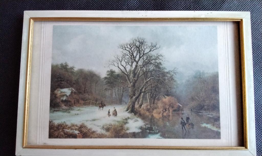 Barend Cornelis Koekkoek winterlandschap 1837 in Lijst, Ophalen