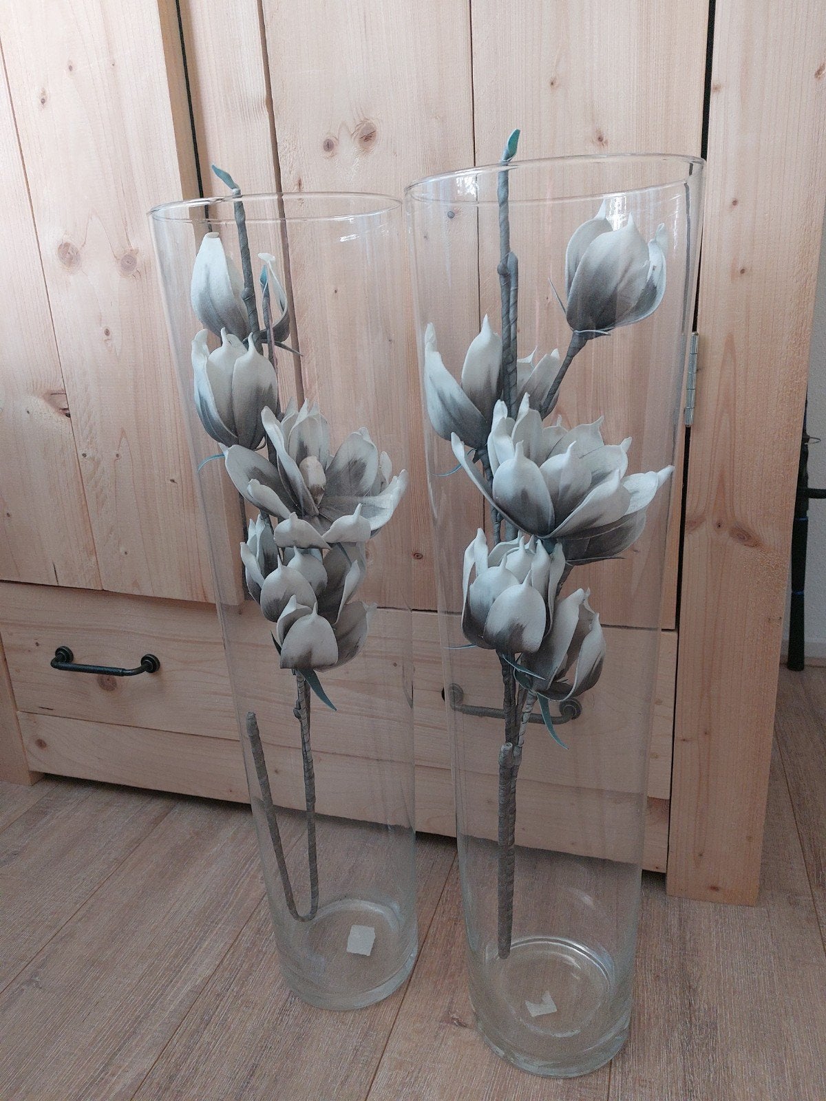 2 glazen vazen, Ophalen, Gebruikt, Overige kleuren, Glas