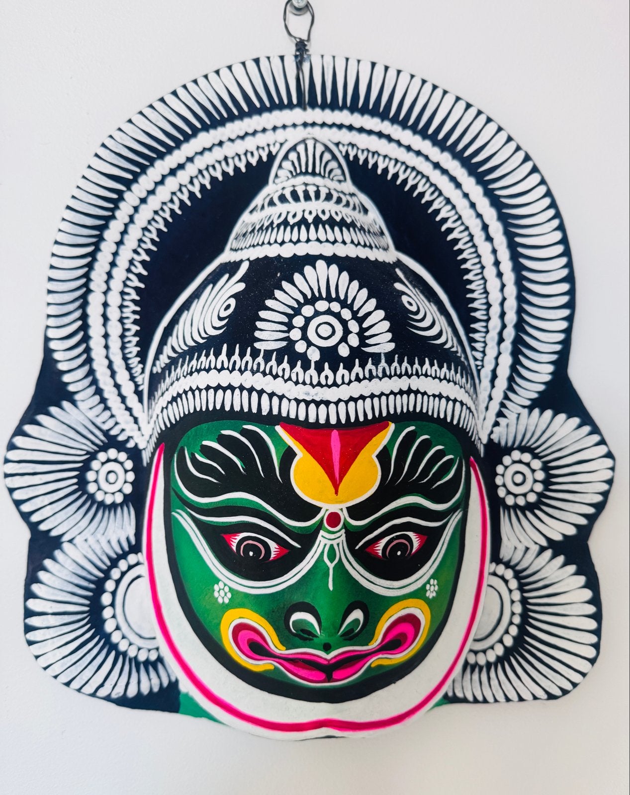 Handgemaakt Kathakali Papieren Masker uit Kerala, India, Ophalen of Verzenden