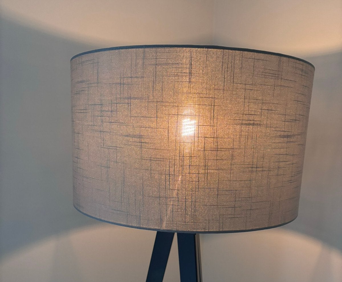 Z.g.a.n. Lampenkap Rietveld grijs Ø45 x 26 cm fitting E27, Huis en Inrichting, Lampen | Lampenkappen, Overige typen, Rond, Ophalen of Verzenden