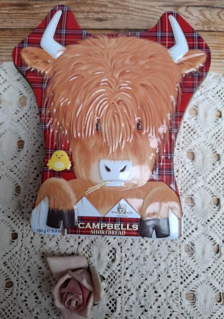 Schotse Hooglander blik, Campbells Shortbread, Verzamelen, Blikken, Gebruikt, Koek(jes), Ophalen of Verzenden