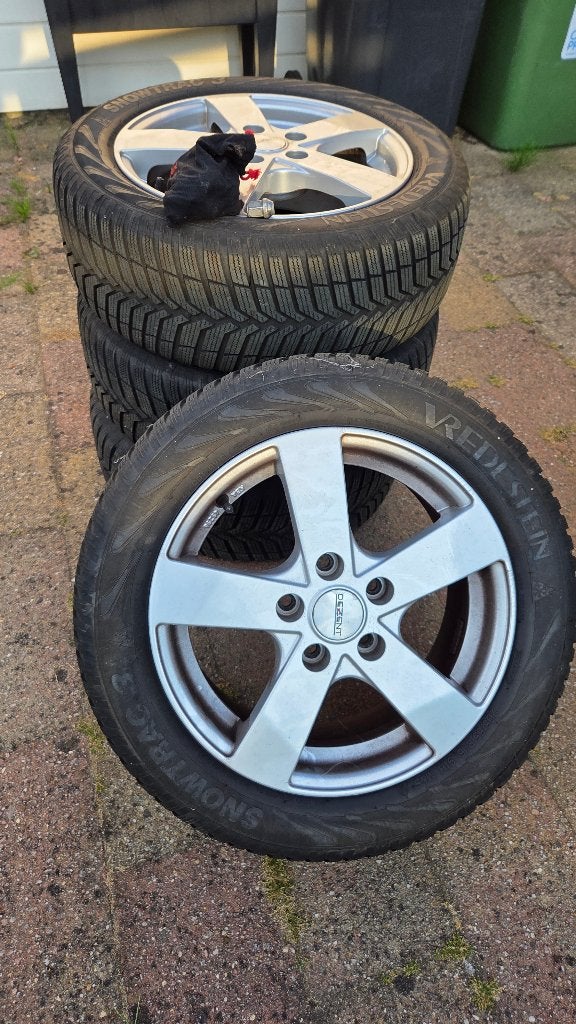 Winterbanden op velgen, Ophalen, Gebruikt, 16 inch, Banden en Velgen