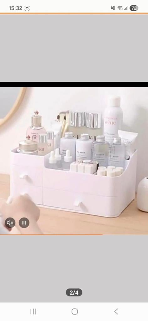 Witte make-up organizer met lades, Ophalen of Verzenden, Zo goed als nieuw, Wit, Hardcase