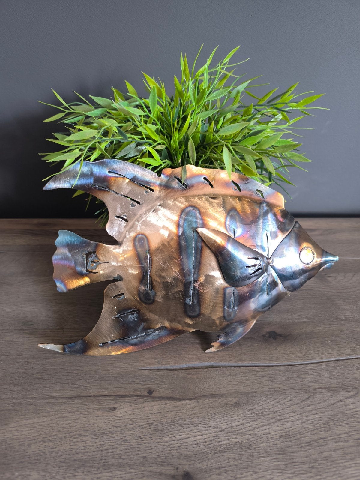 te koop: metalen vis wanddecoratie, Ophalen, Rechthoekig, Overige materialen