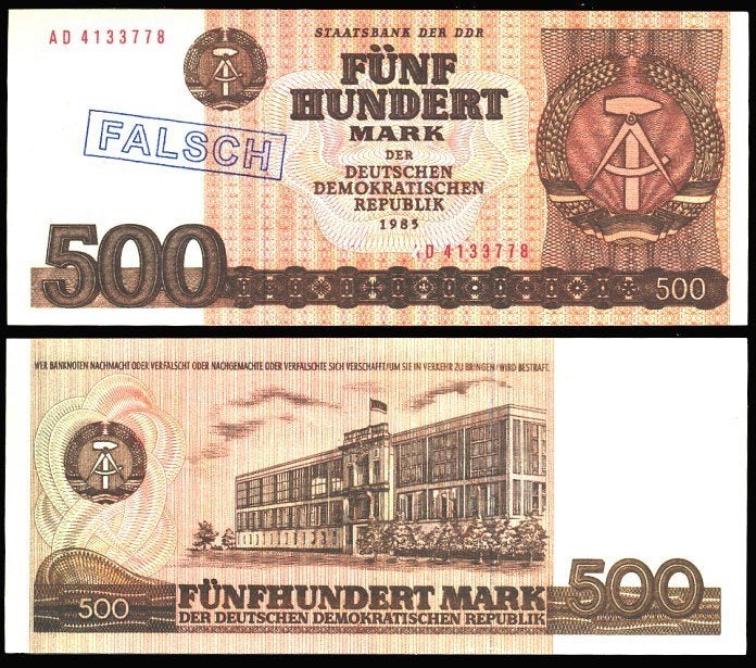 Duitse Democratische Republiek 1985, biljet van 500 Mark UNC, Verzenden, Duitsland, Los biljet