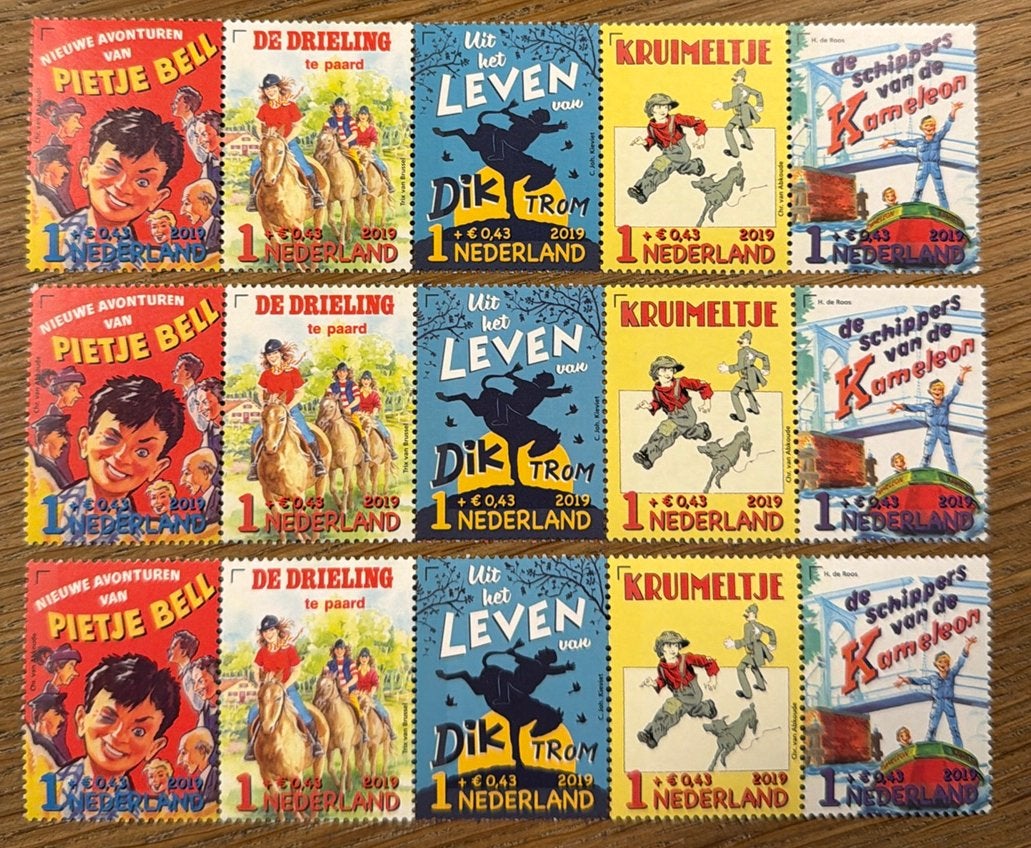 Postzegels pf. Kinderpostzegels 2019 (strip van 5), Postzegels en Munten, Postzegels | Nederland, Ophalen of Verzenden, Na 1940