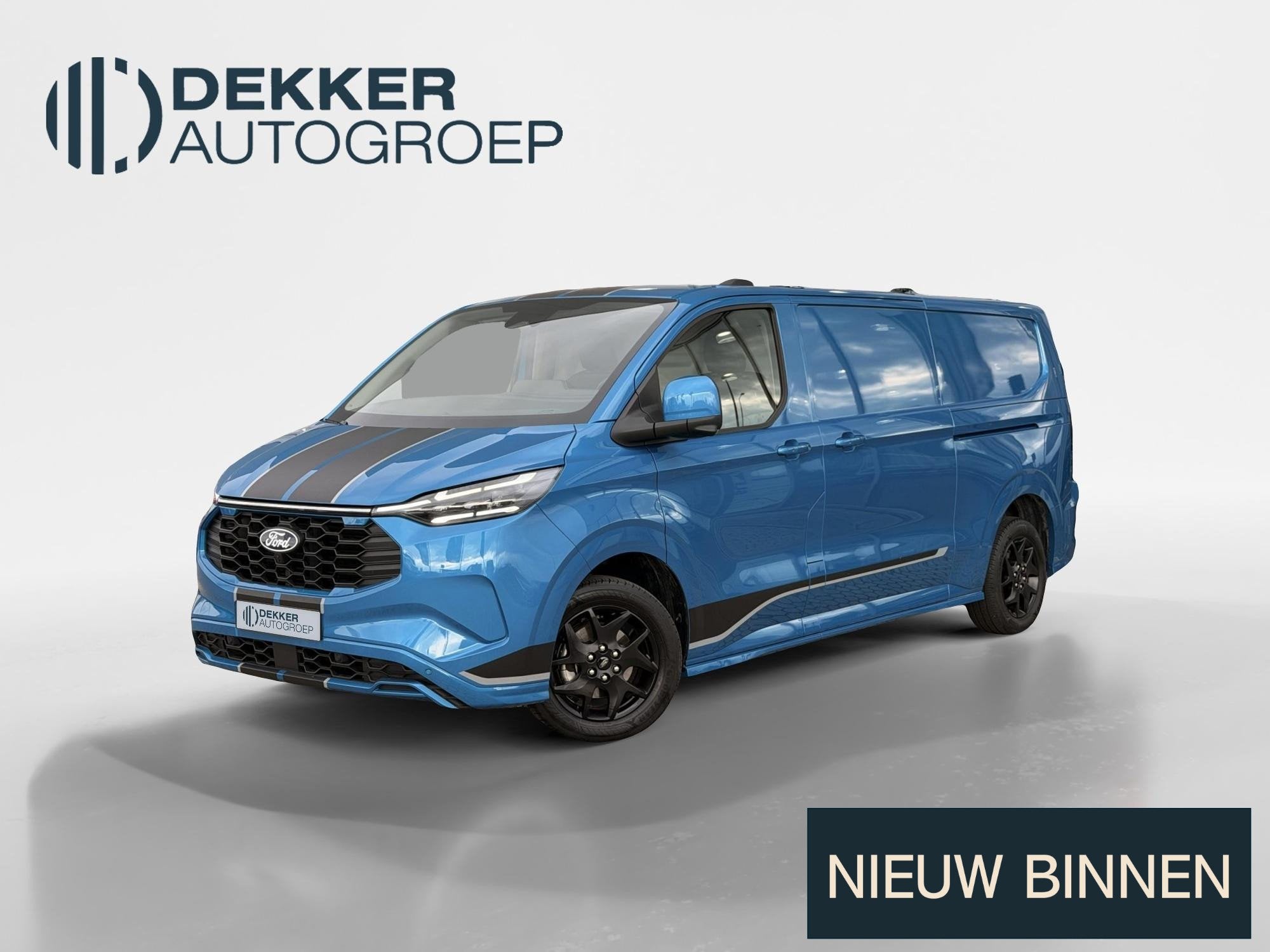 Ford Transit Custom 320 2.5 PHEV L2H1 Sport DRIVER ASSISTANC, Auto's, Gebruikt, Euro 6, 4 cilinders, Blauw