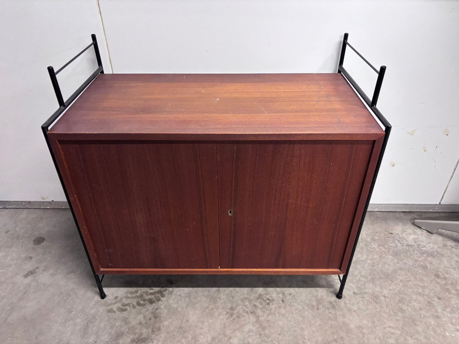 Vintage Mid-Century Teak Wandkast  1960 Nisse String Stijl, Ophalen of Verzenden