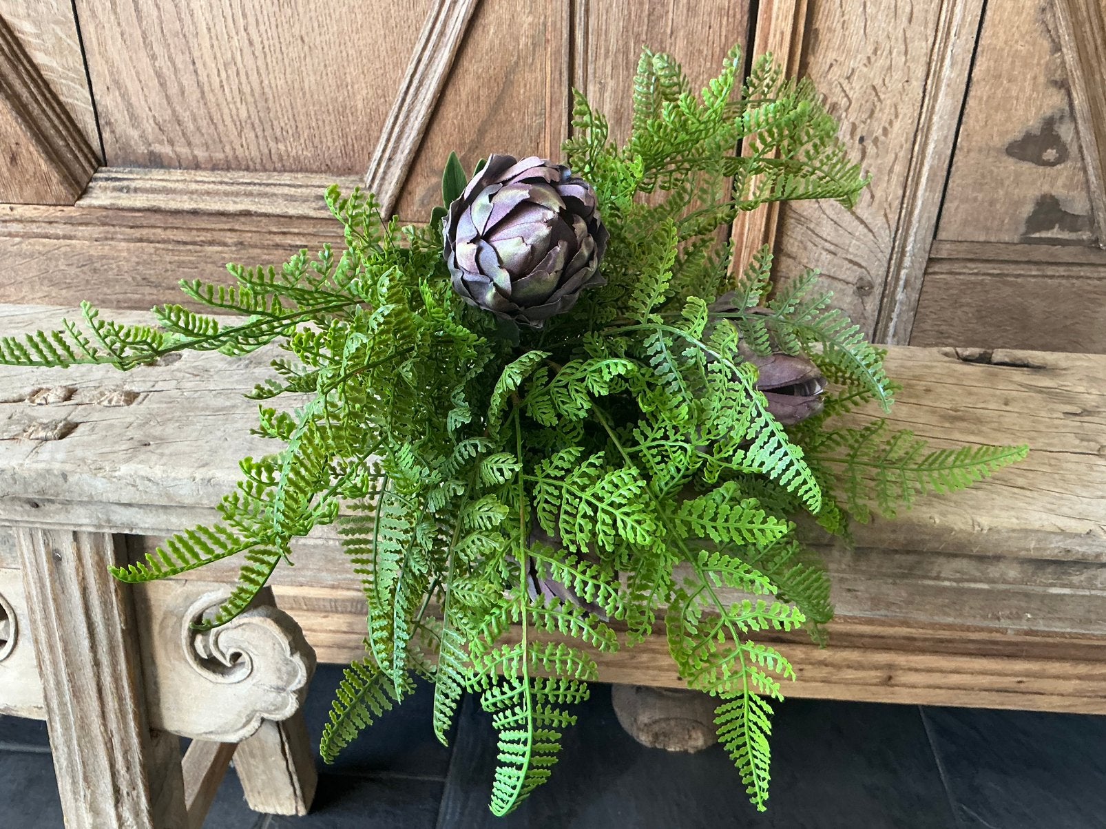 NIEUW boeket kunstbloemen artisjokken en varen, Ophalen of Verzenden, Nieuw