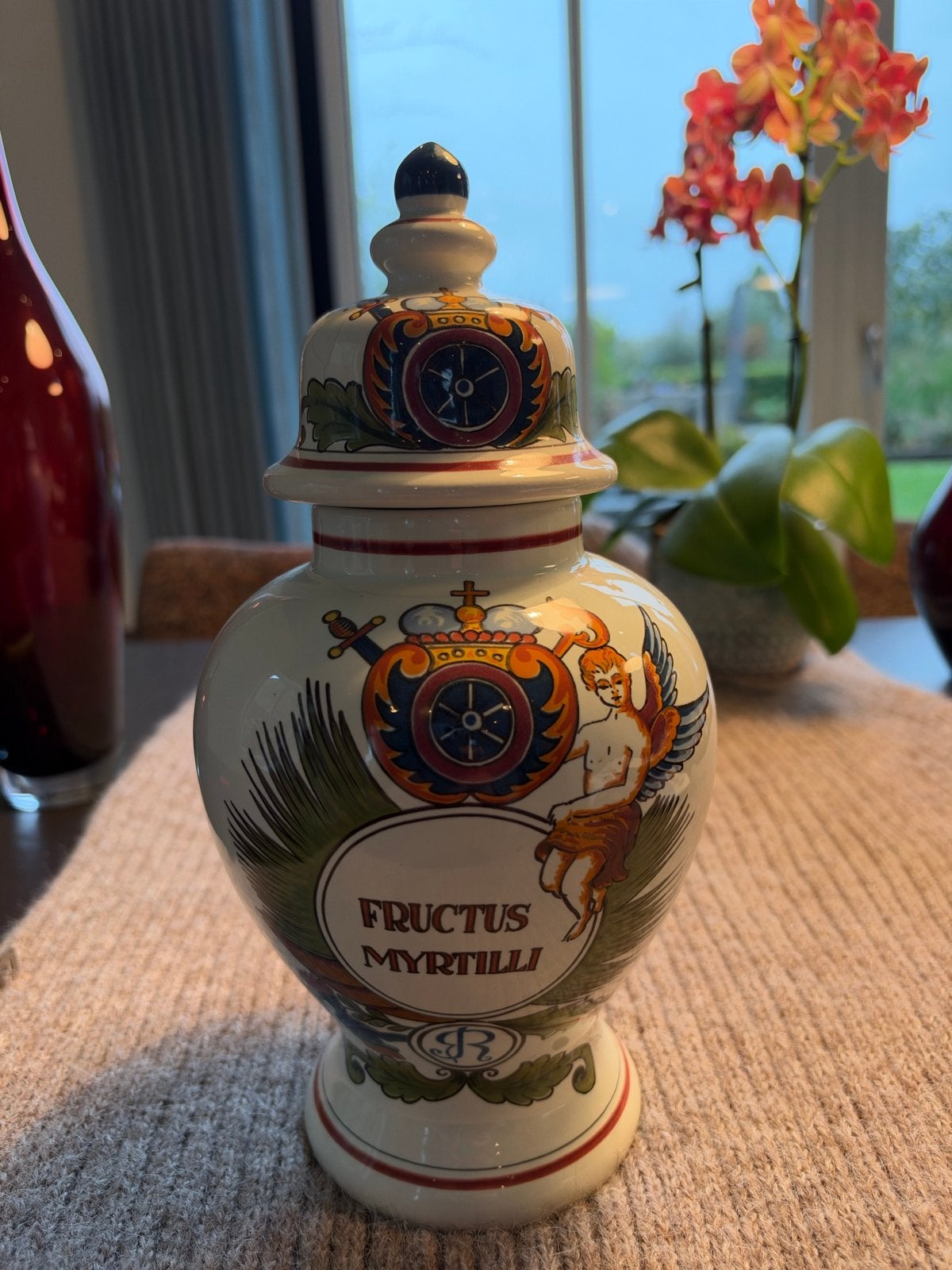 Polychrome Apothekerspot Oud Delft Nijmegen Fructus Myrtilli, Ophalen of Verzenden