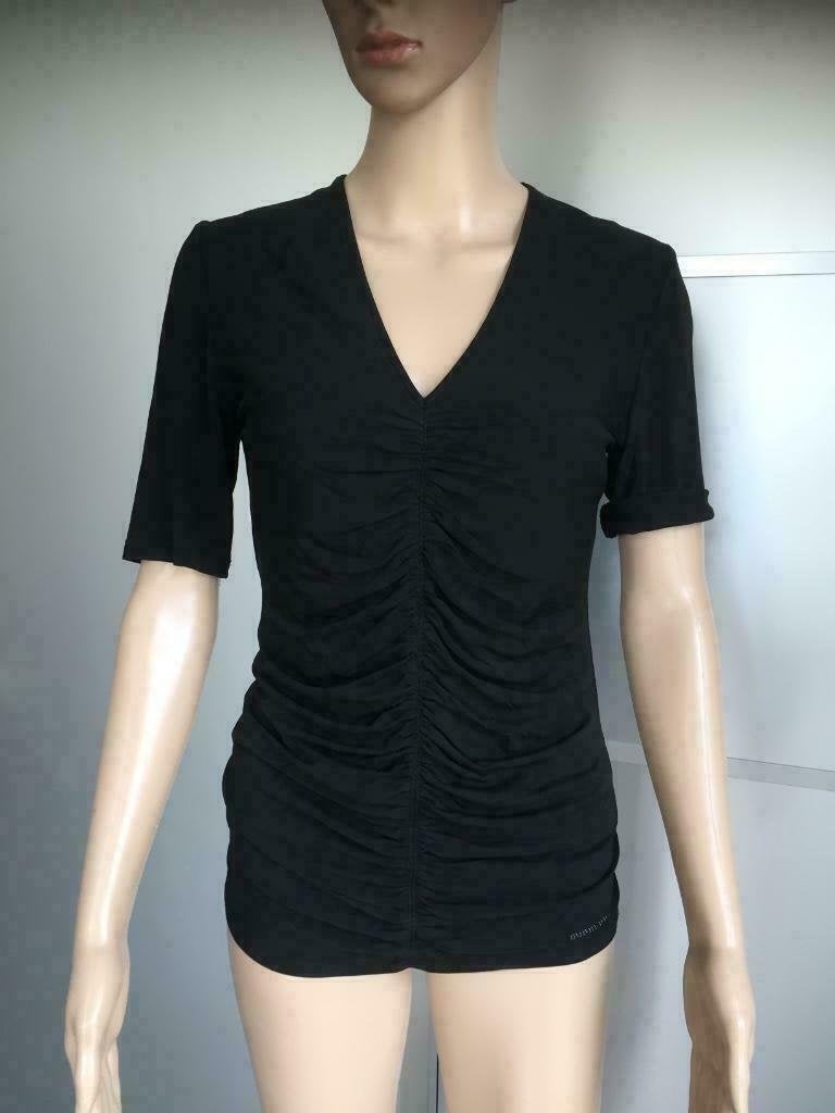 D338 Origineel Burberry: maat S=36 zwart  top shirt, Zwart, Ophalen of Verzenden, Zo goed als nieuw, Maat 36 (S)
