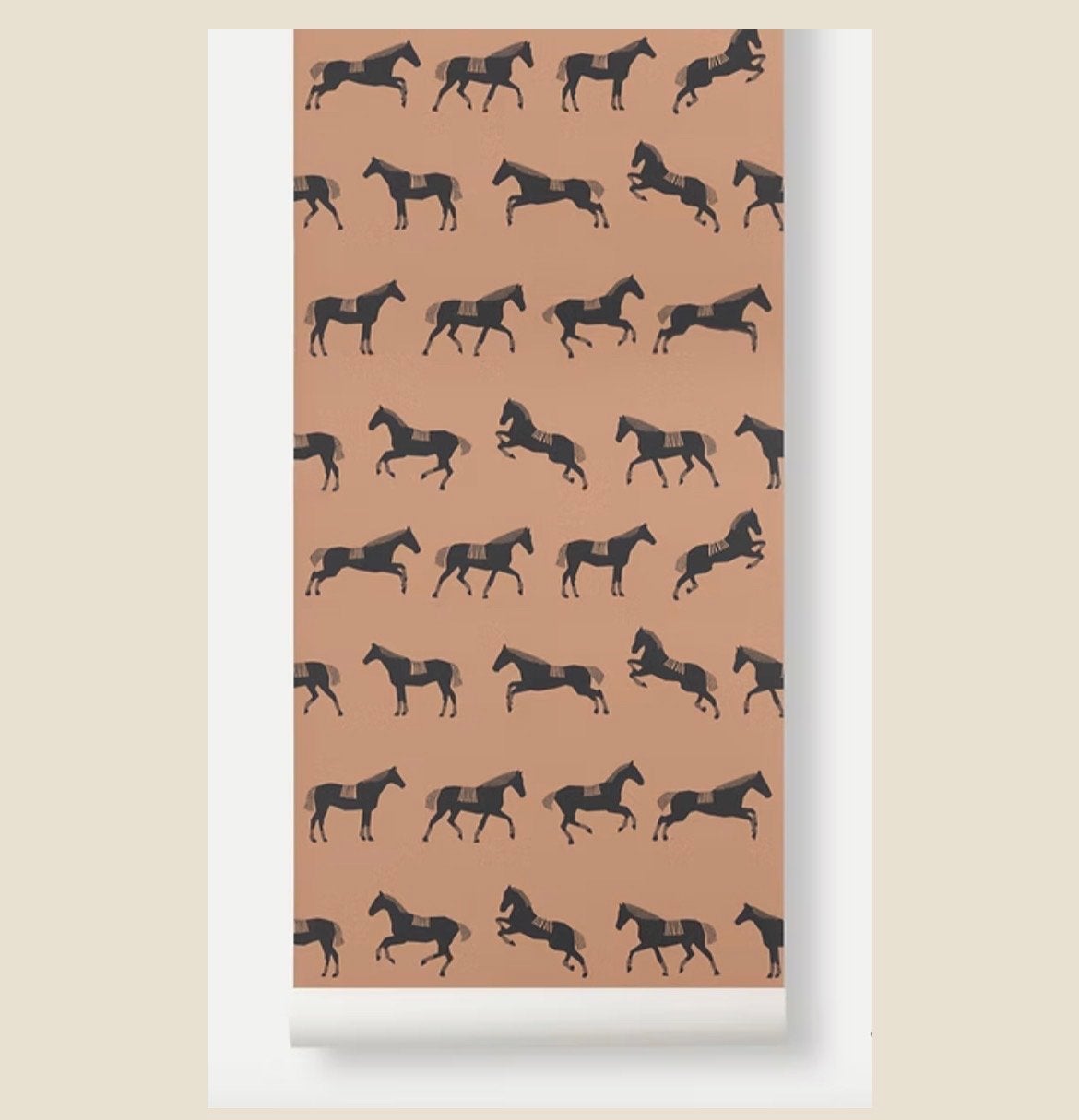 Ferm Living Horses Behangrollen (2 stuks), Scandinavisch, Bruin, Overige merken, Ophalen of Verzenden
