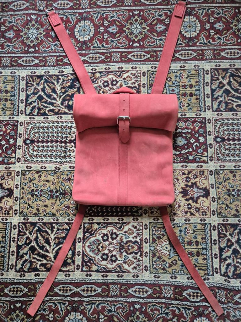 Leren tas roze Rollit Mees, Ophalen of Verzenden, Gebruikt, Overige merken, 30 tot 45 cm
