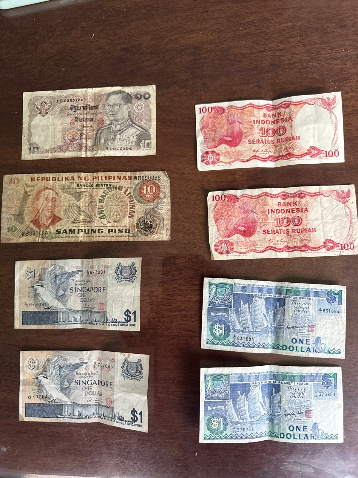 Aziatische bankbiljetten: Thailand, Filipijnen, Singapore, I, Postzegels en Munten, Bankbiljetten | Azië, Ophalen of Verzenden