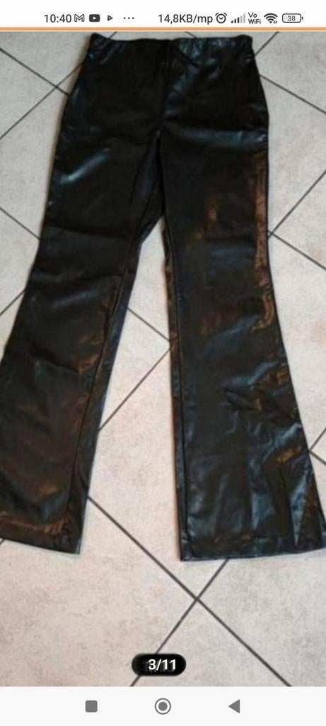 H&M (nep) lee broek maat L, Maat 38/40 (M), Zwart, Ophalen of Verzenden, Zo goed als nieuw
