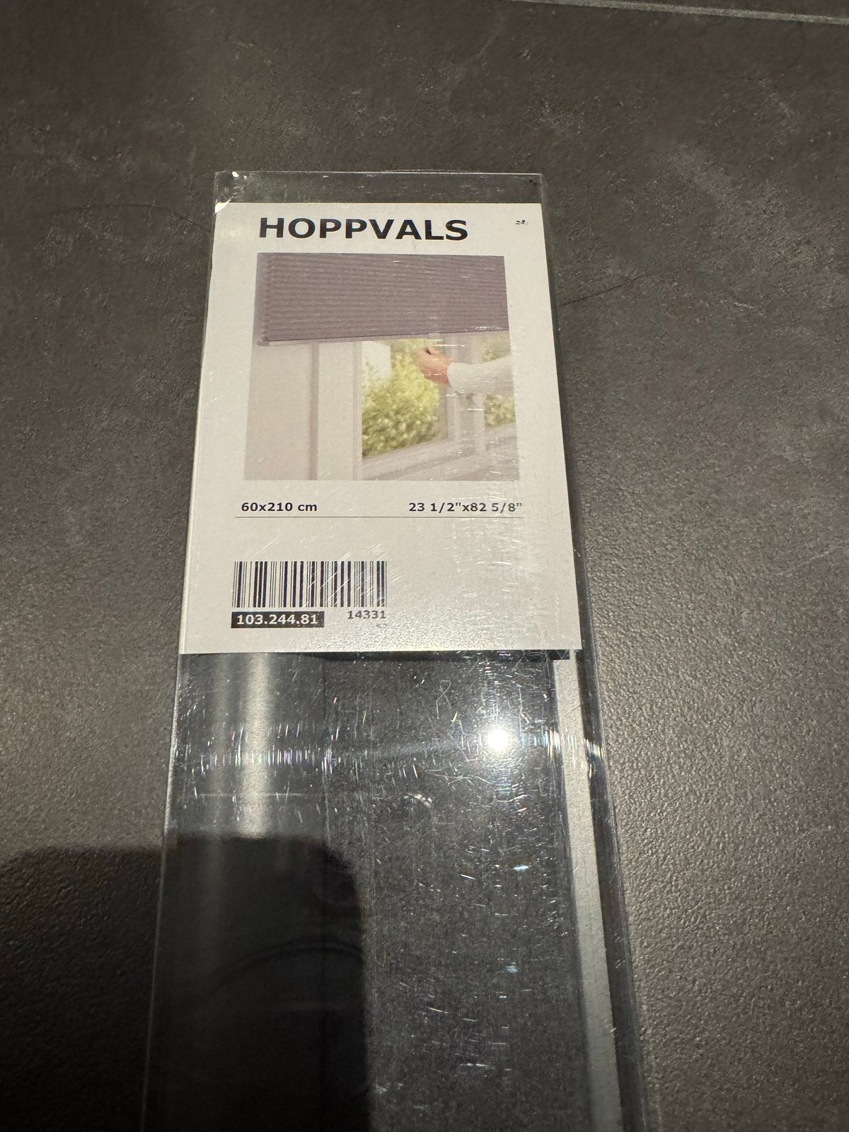 IKEA Hoppvals Plisségordijn 60x210 cm - Grijs (nieuw), Verduisterend, Nieuw, Ophalen of Verzenden, Polyester