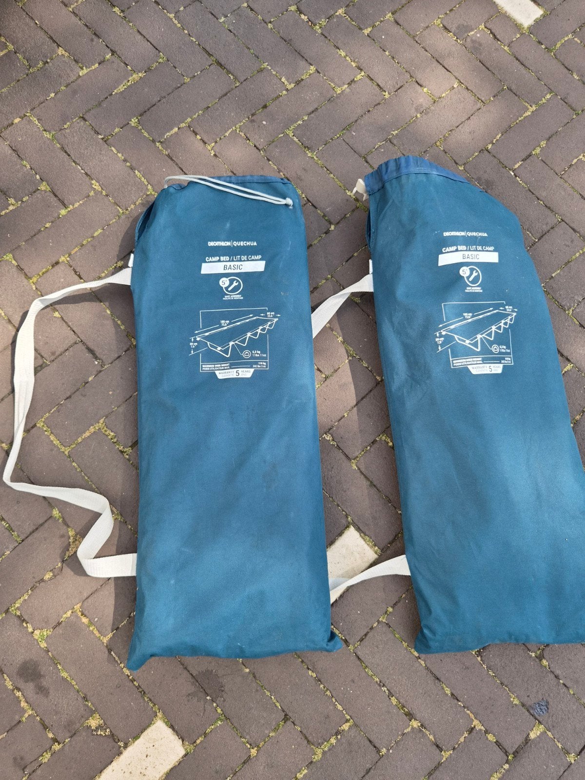 2 stuks Quechua Veldbed Basic 60 cm voor 1 persoon, Ophalen of Verzenden, Zo goed als nieuw