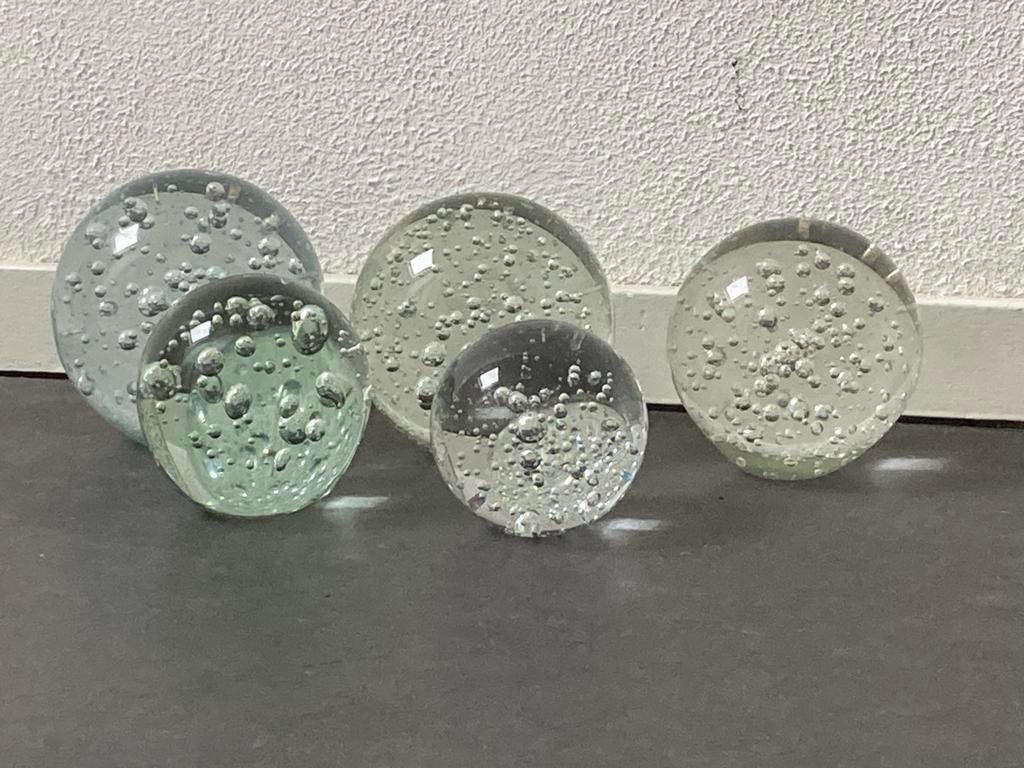 5x Zware Glazen Presse-papiers Bollen, Ophalen