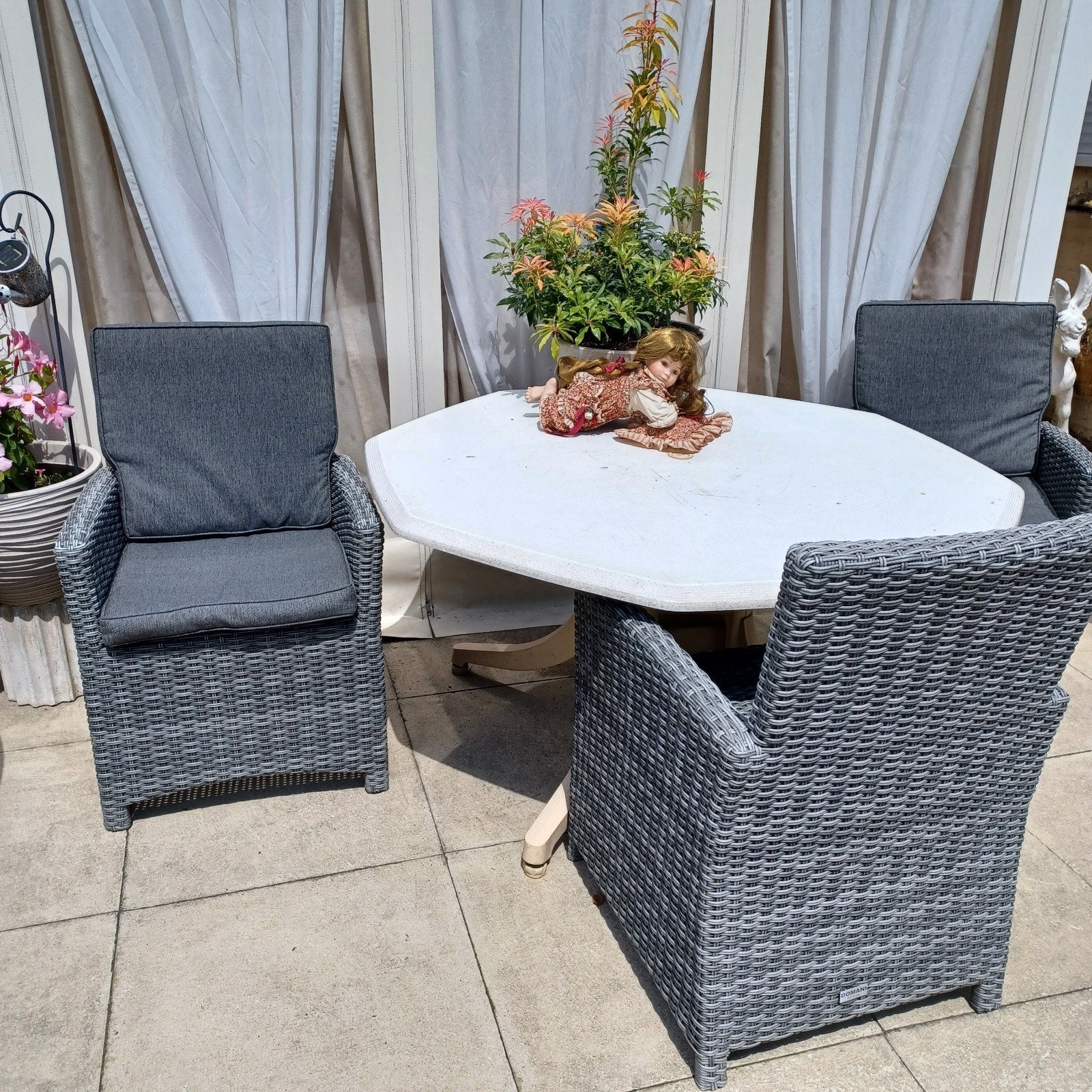 3x tuinstoelen wicker Inc tuinkussens  50€, Tuin en Terras, Ophalen, Zo goed als nieuw, Wicker