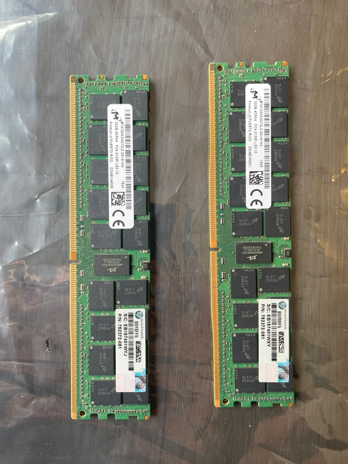 HP 752372-081 64GB (2x32) DDR4 RAM Geheugenmodules, Gebruikt, 32 GB, Server, DDR4