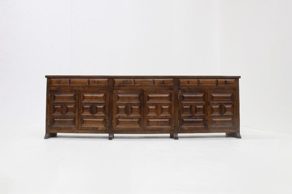 Vintage brutalist dressoir  jaren 70, Gebruikt, Met deur(en), Design, Ophalen of Verzenden