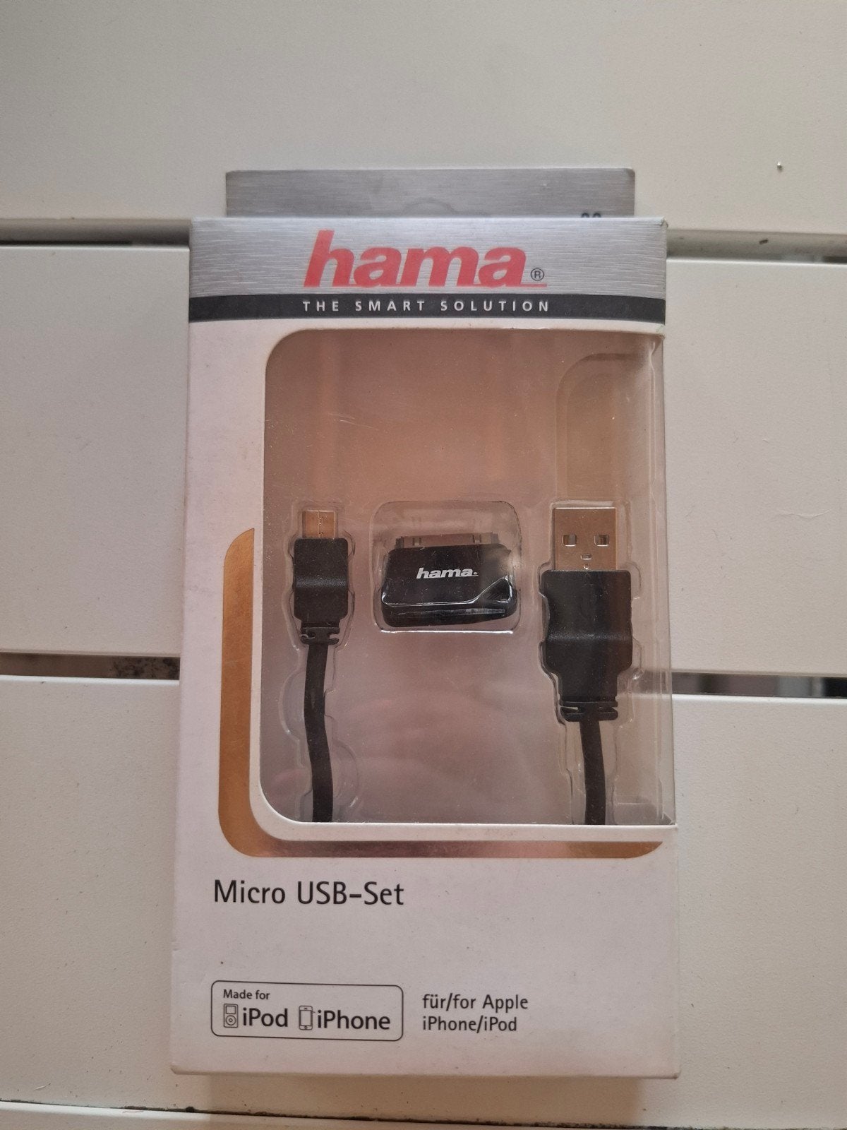 Hama Micro USB-Set met Apple 30-pin Adapter, Ophalen of Verzenden, Nieuw, Zwart