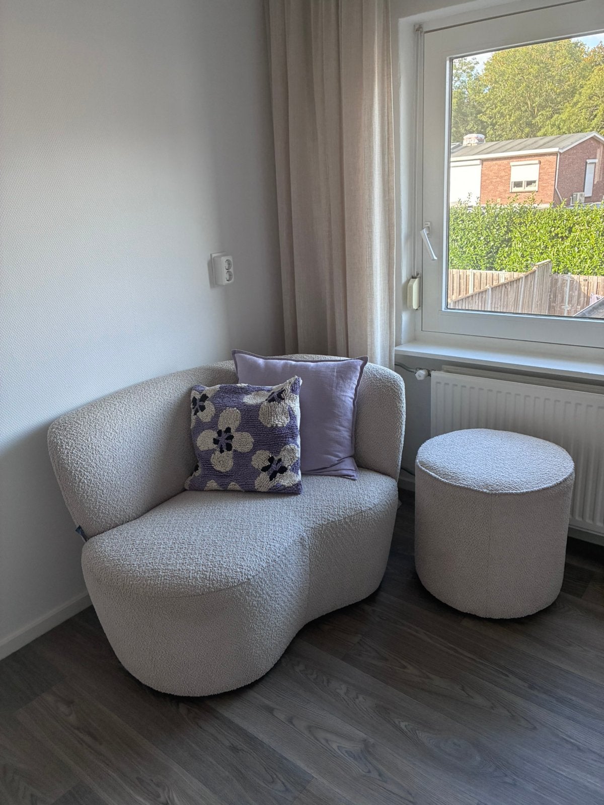 Beige teddy fauteuil, Ophalen, Zo goed als nieuw, 75 tot 100 cm, 50 tot 75 cm