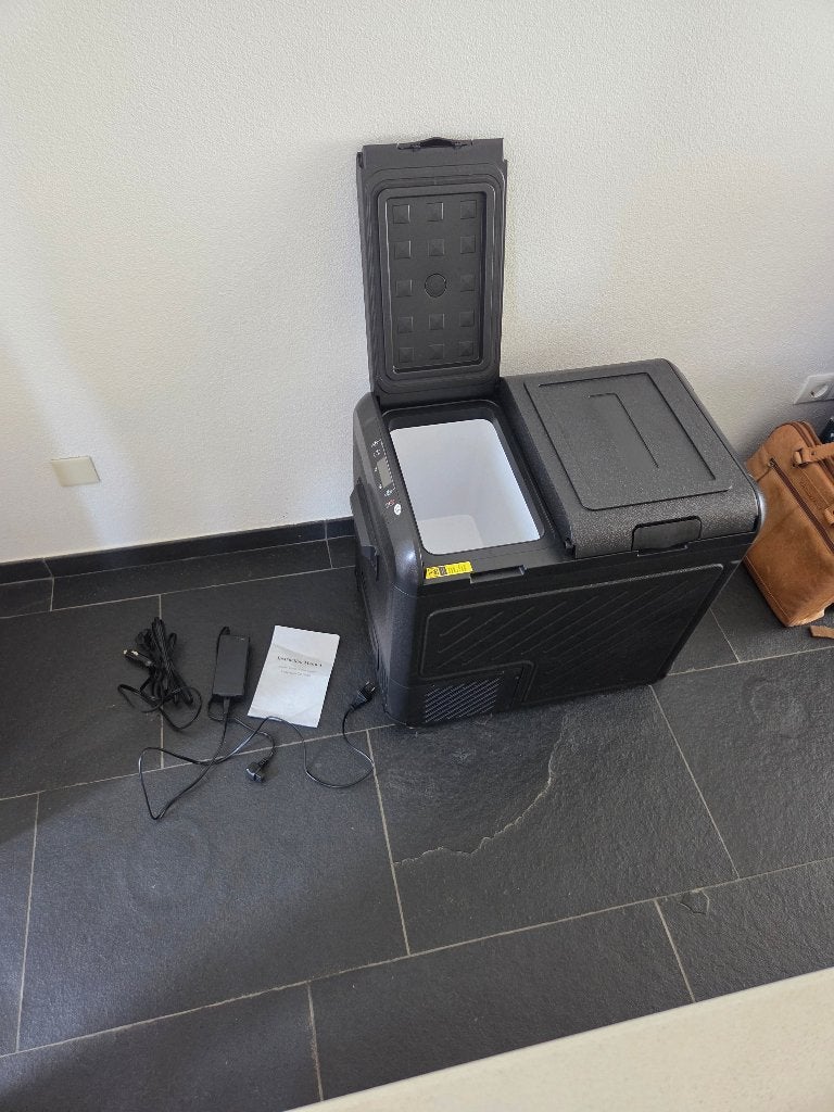 Podofo compressor koelbox met vriesvak 55 liter – 12V/24V, Ophalen, Zo goed als nieuw, Compressor