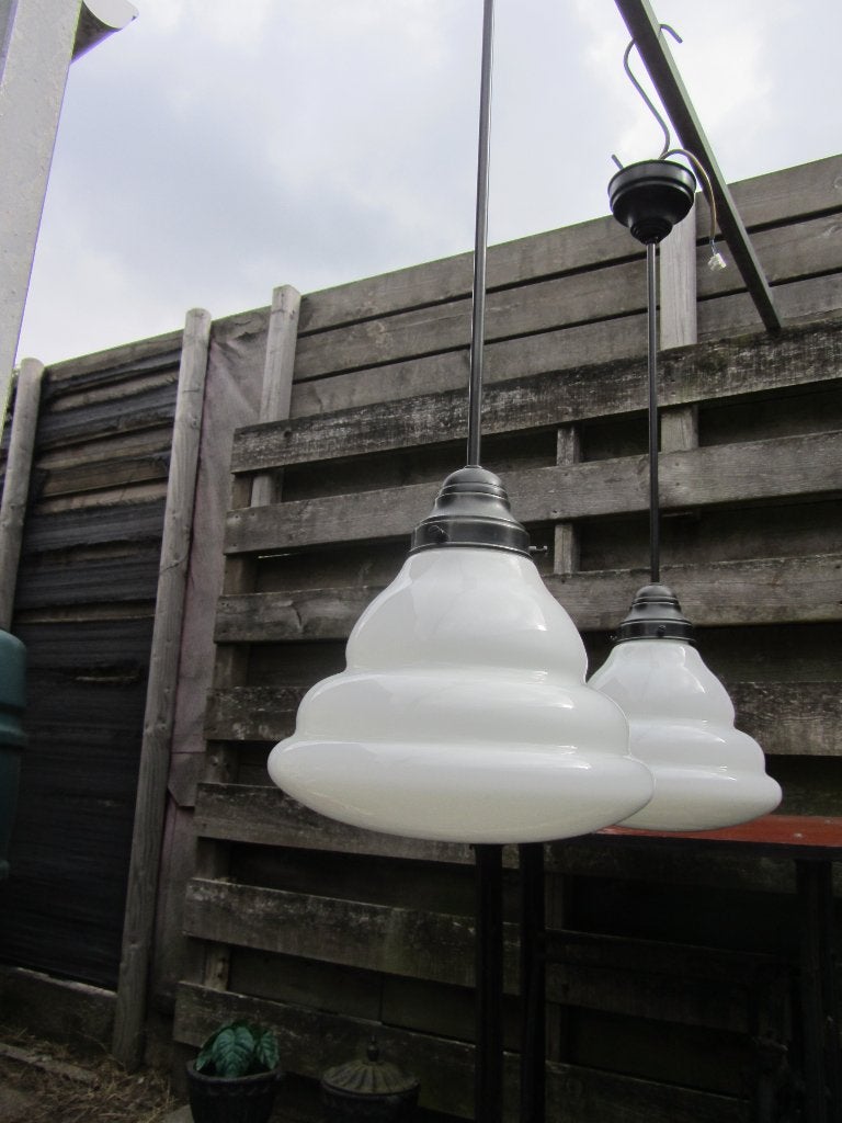2 PRACHTIGE IDENTIEKE ART DECO LAMPEN, Ophalen, Wit, Gebruikt, Art deco