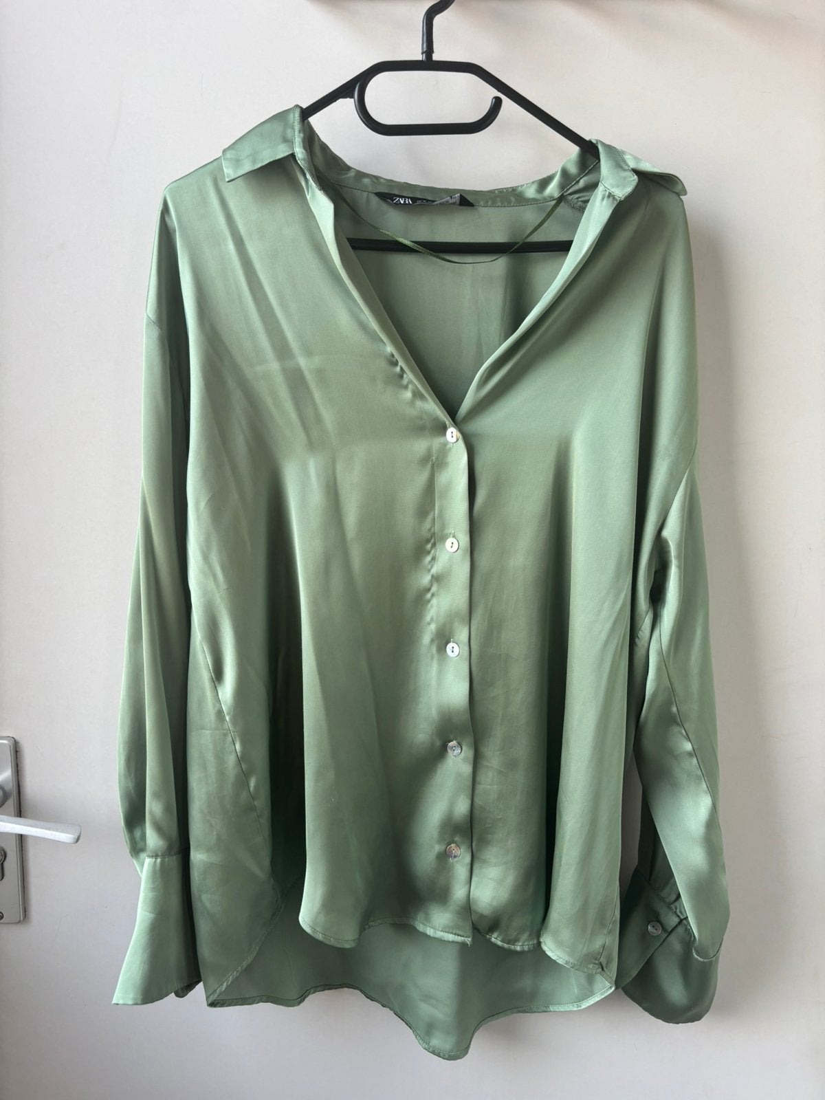 Blouse Zara maat M, Kleding | Dames, Ophalen of Verzenden, Zo goed als nieuw, Maat 38/40 (M), Groen