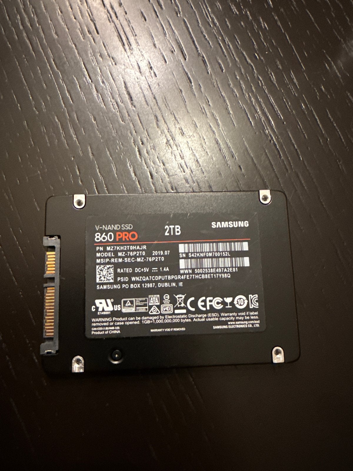 Samsung 860 PRO 2TB V-NAND SSD, Computers en Software, Intern, Gebruikt, Server, Ophalen of Verzenden
