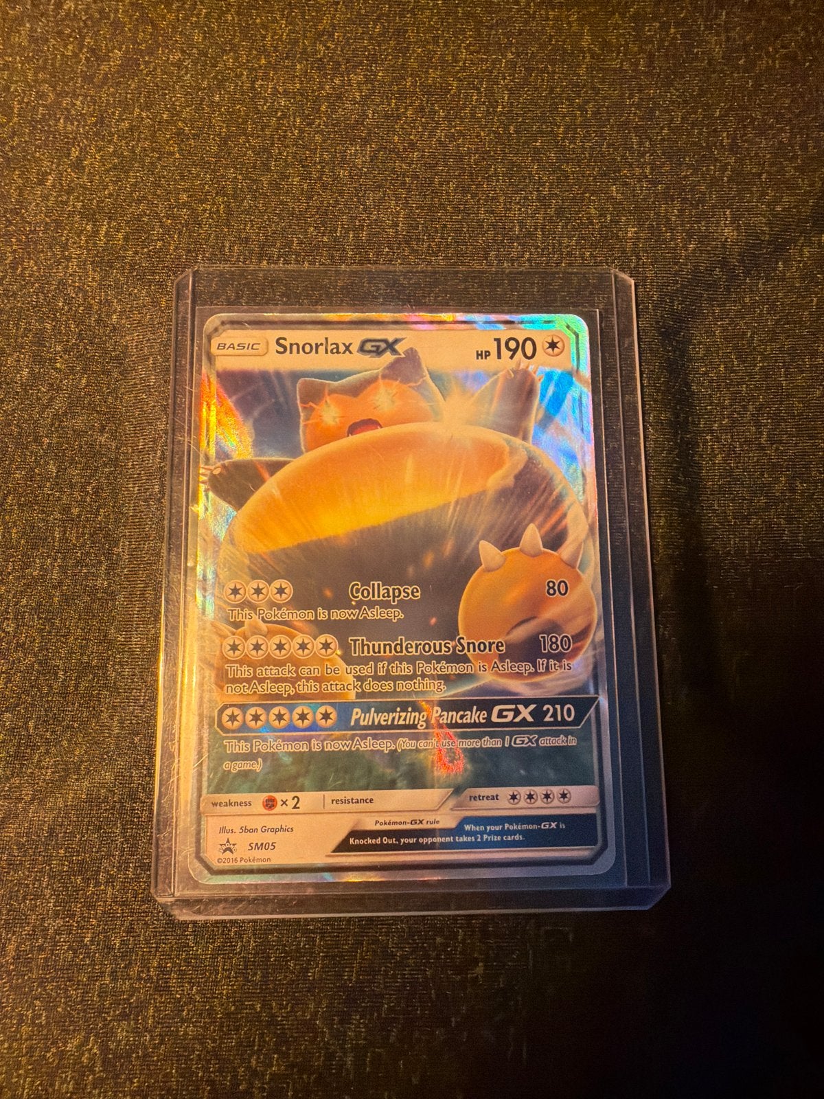 Pokémon Kaart: Snorlax GX - Zeldzame Holo, Ophalen of Verzenden, Zo goed als nieuw, Losse kaart, Foil