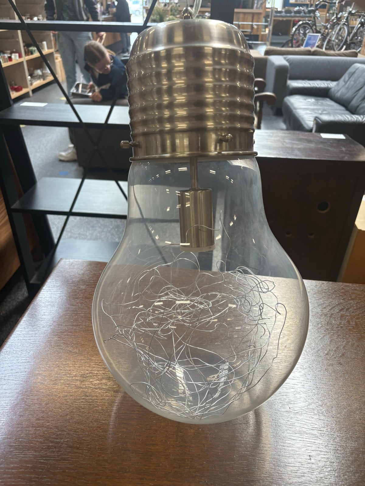 Grote decoratieve gloeilamp met LED-draadverlichting, Ophalen, Overige merken, Gebruikt, Overige fittingen