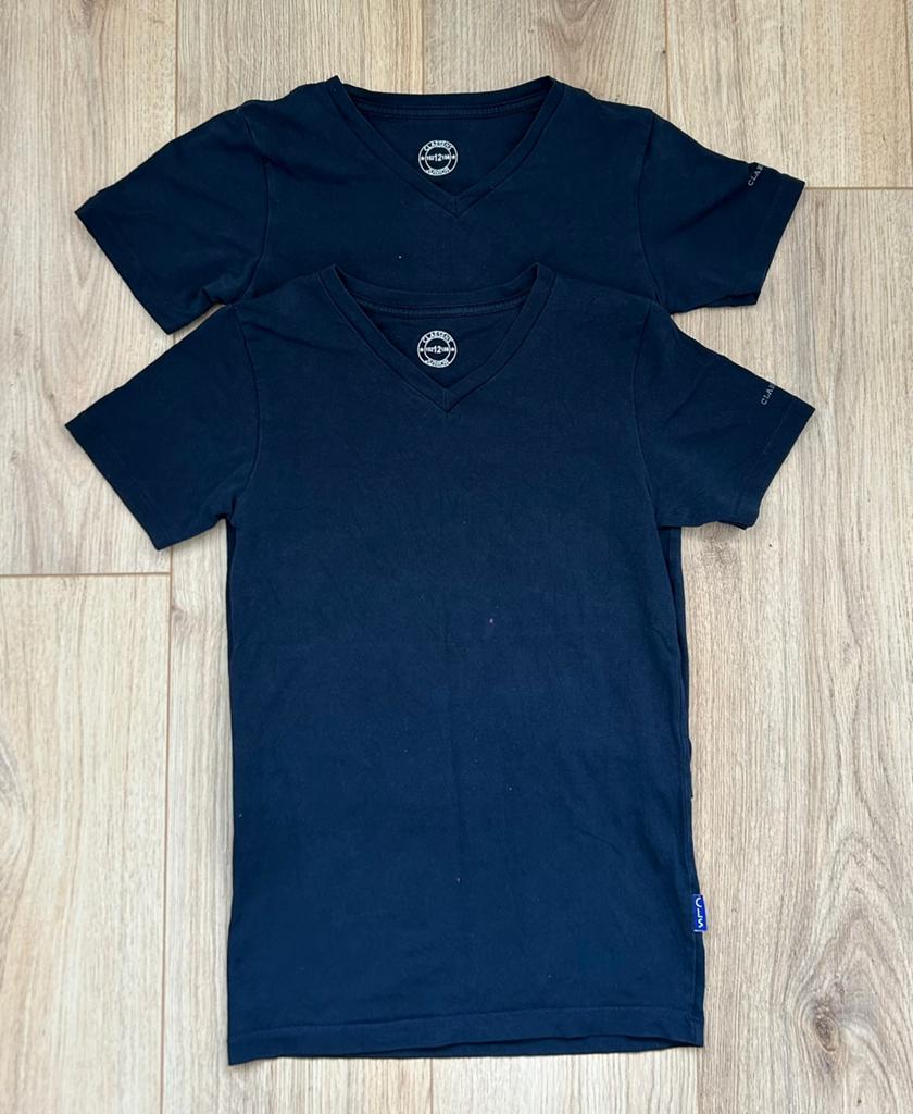 Als nieuw 2x Claesens ondershirts shirts effen blauw 152 158, Ophalen of Verzenden, Zo goed als nieuw, Jongen, Nacht- of Onderkleding