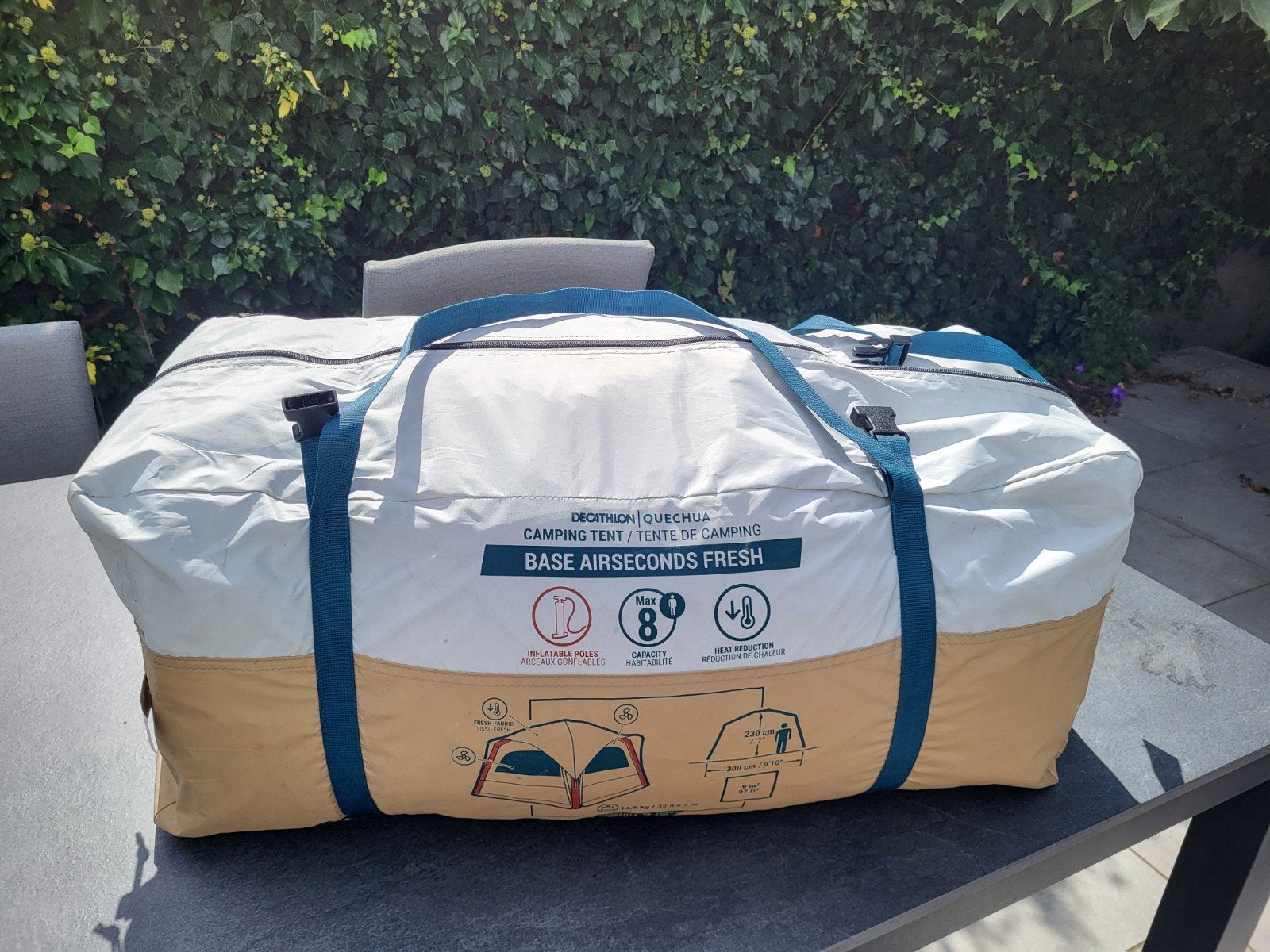 Decathlon Quechua Base Airseconds Fresh 8-persoons tent, Ophalen of Verzenden, Gebruikt, Meer dan 6
