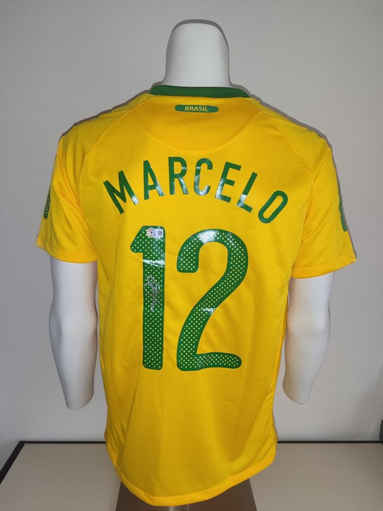 Braziliaans shirt met handtekening van Marcelo. Met  Beckett, Ophalen of Verzenden, Nieuw, Buitenlandse clubs, Shirt