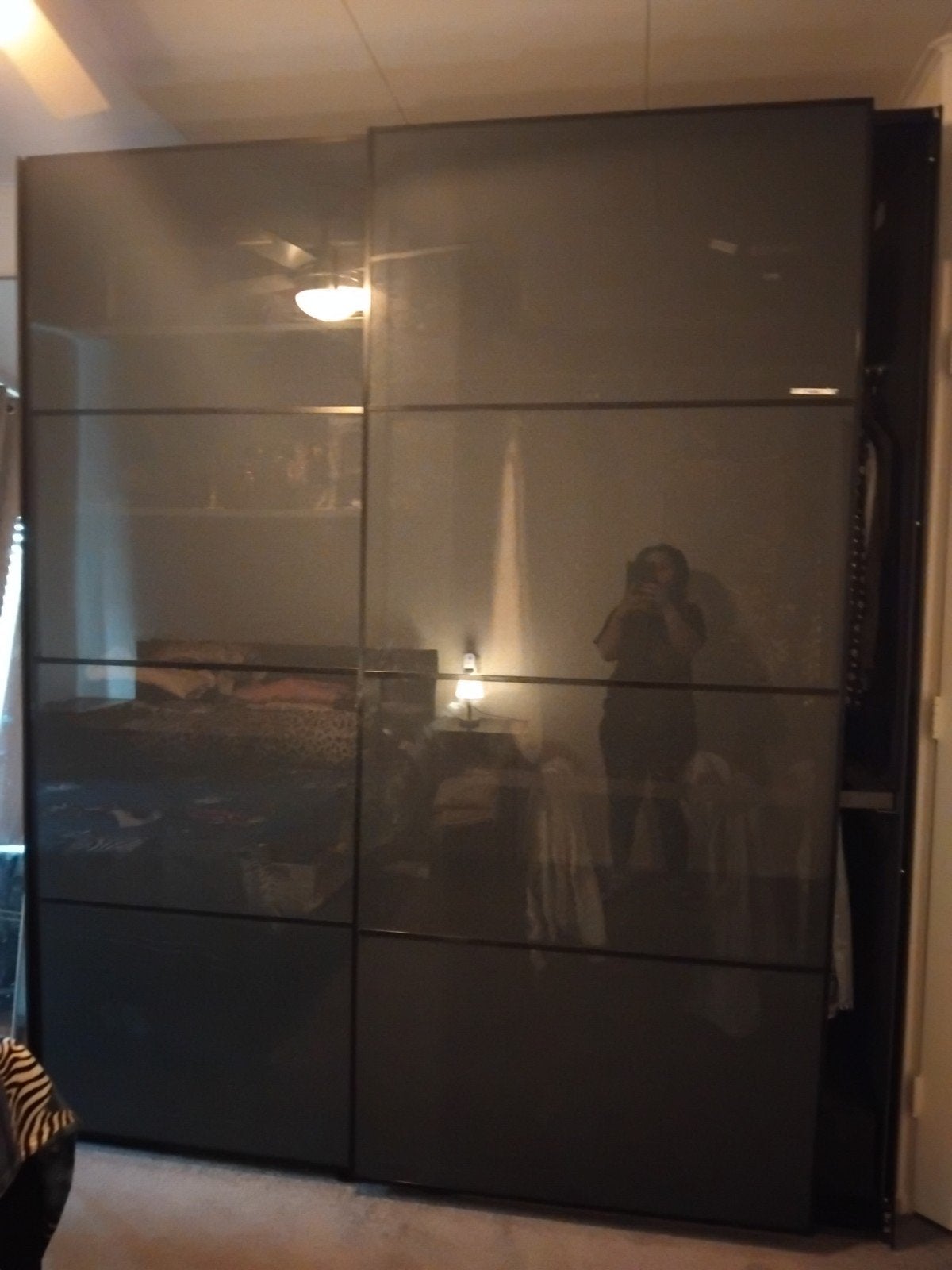 Grote PAX kast met schuifdeuren en glaselementen, Met deur(en), 200 cm of meer, Ophalen of Verzenden, Zo goed als nieuw