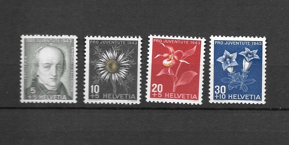 1943 Complete serie Pro Juventute 1943 Ongebruikt, Postzegels en Munten, Ophalen of Verzenden, Postfris