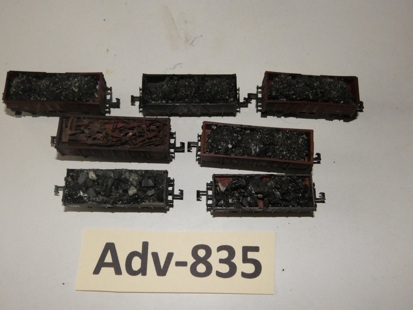 Adv-835 N Spoor Lage en Hoge Bakwagons beladen met kolen, Gebruikt, Gelijkstroom, Wagon, Ophalen of Verzenden