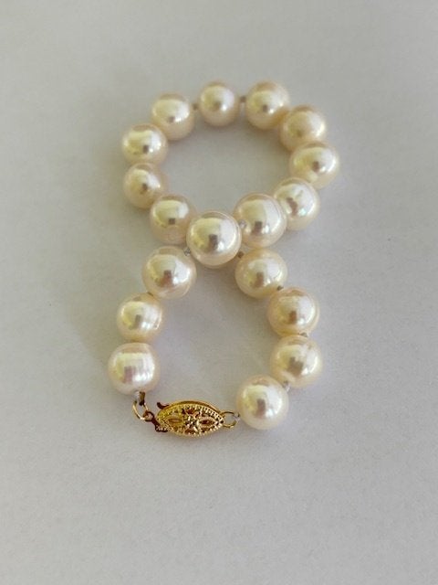 Prachtige Parel Armband  Witte Zuidzee Barok Parels 9mm 14K, Ophalen of Verzenden, Nieuw, Wit, Goud