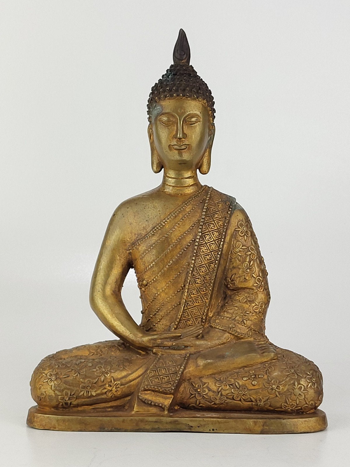 Vergulde Bronzen Boeddha – Sino-Tibetaanse Stijl - gemerkt, Antiek en Kunst, Ophalen of Verzenden