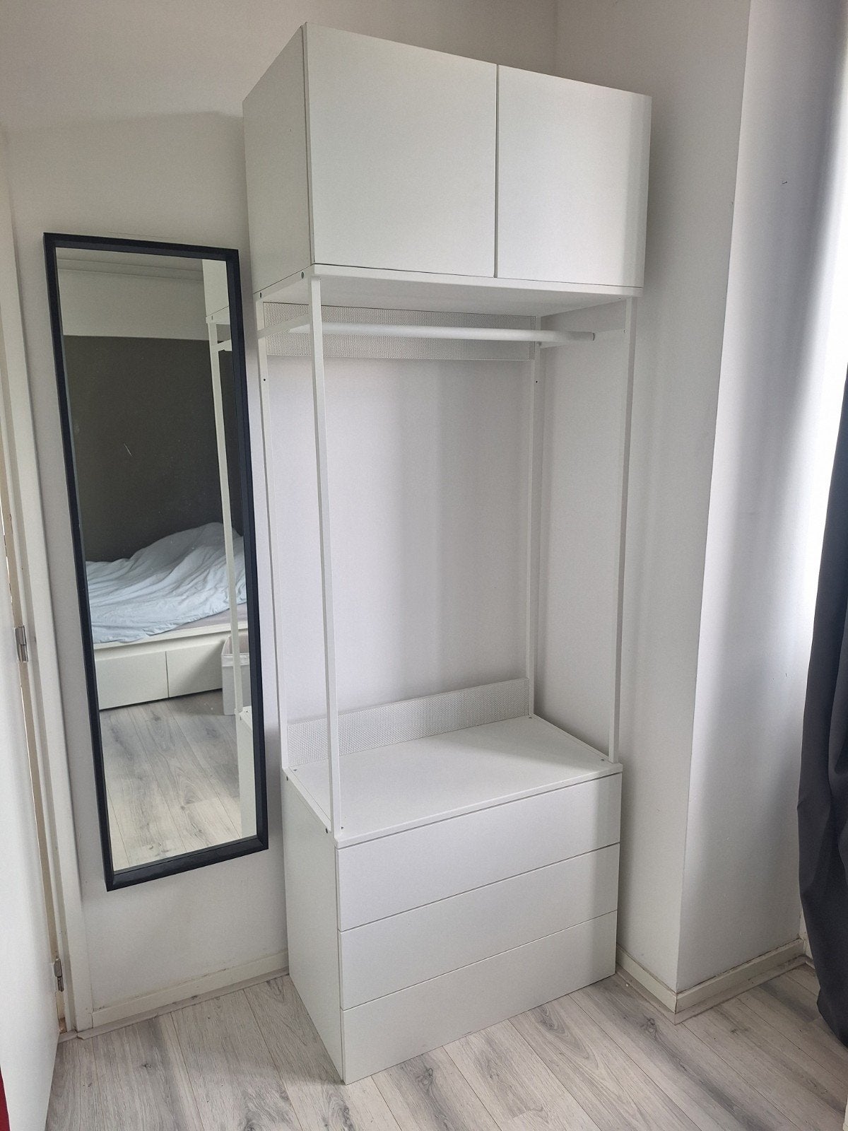 IKEA Platsa open kast met lades, hang- en plankruimte, Kunststof, Gebruikt, 200 cm of meer, 50 tot 100 cm