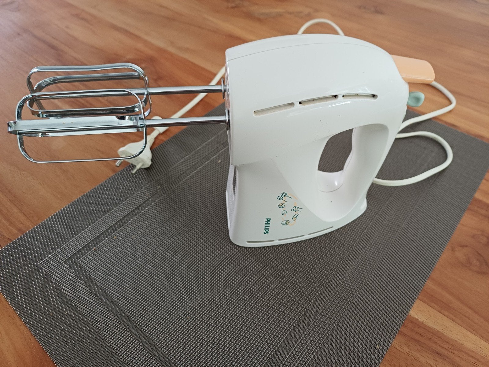 Philips Handmixer - Wit, met gardes, Ophalen of Verzenden, Gebruikt, 3 snelheden of meer