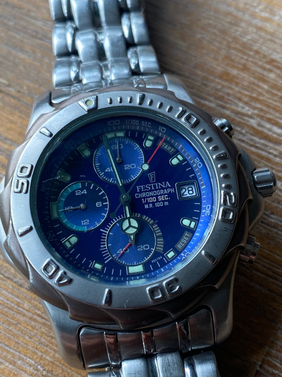 Festina chronograaf horloge., Overige merken, Staal, Gebruikt, Staal